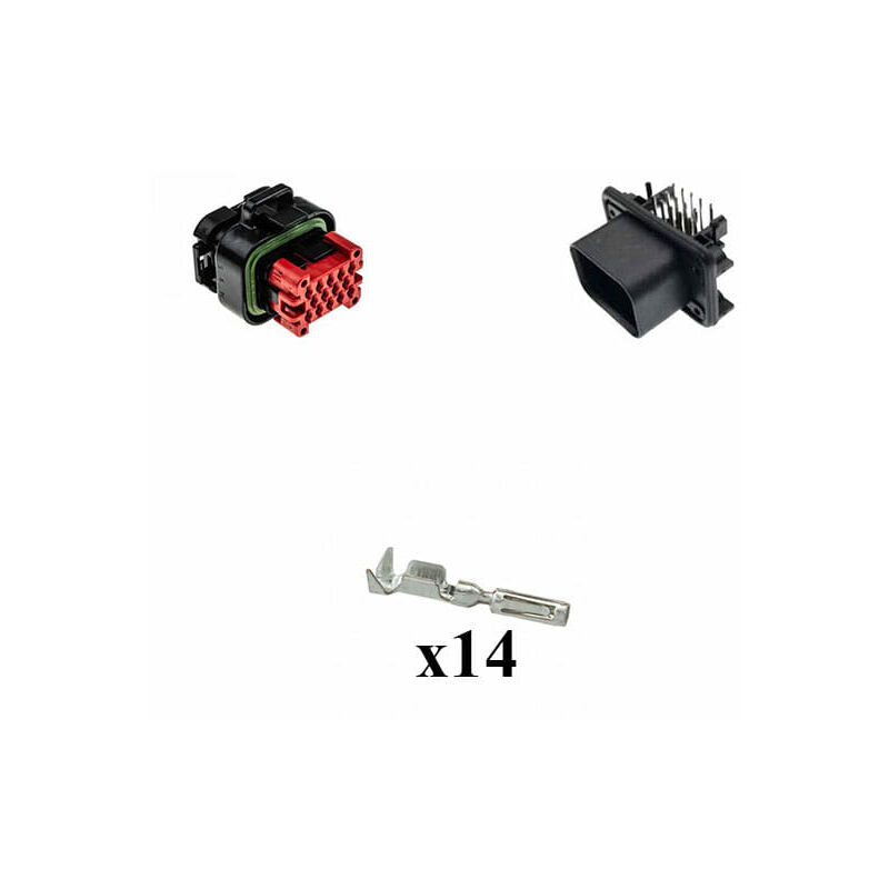 

Kit Conector Ampseal Macho 14 Vías negro PCB 90°