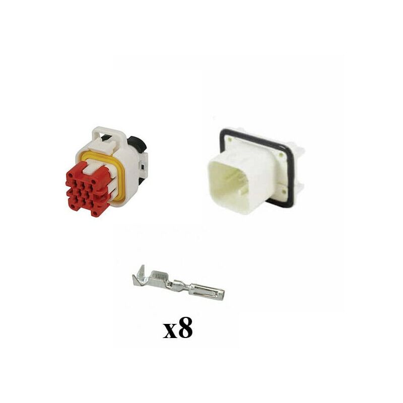 

Kit Conector Ampseal Macho 8 Vías blanco PCB 90°