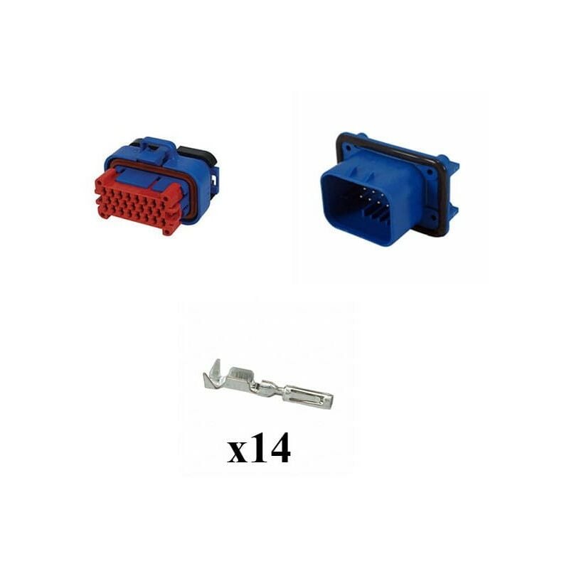 

Kit Conector Ampseal Macho Hembra 14 Vías azul PCB 90°