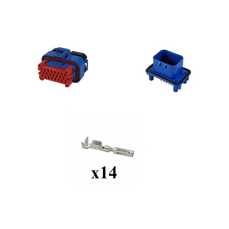 

Kit Conector Ampseal Macho Hembra 14 Vías azul PCB