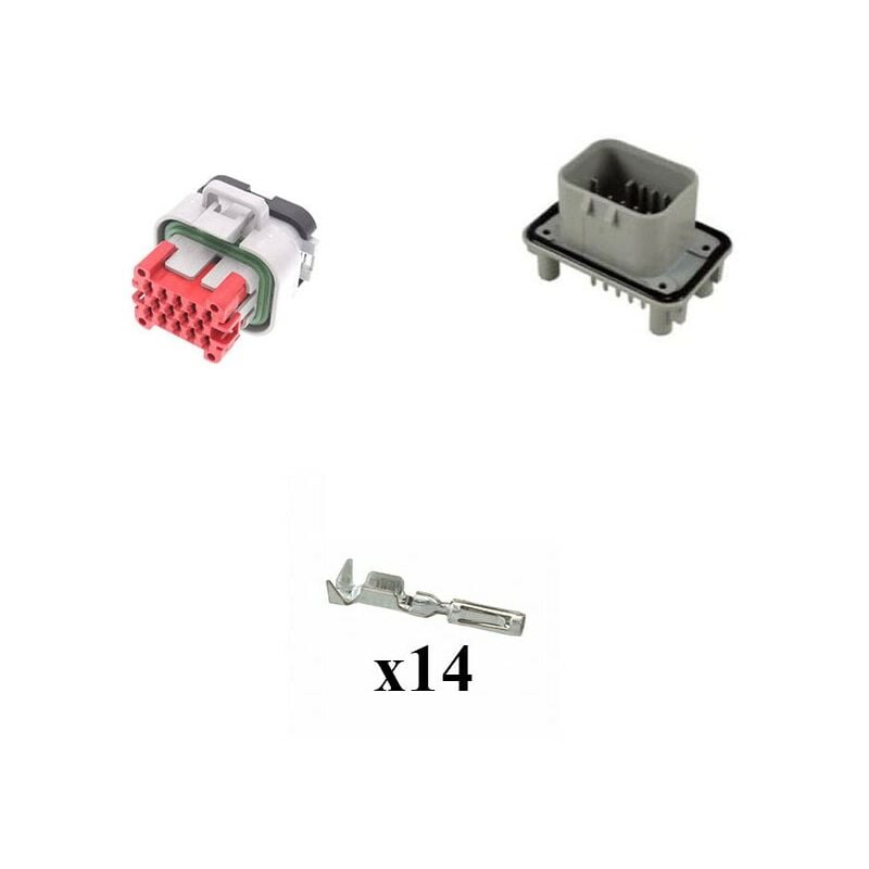 

Kit Conector Ampseal Macho Hembra 14 Vías gris PCB