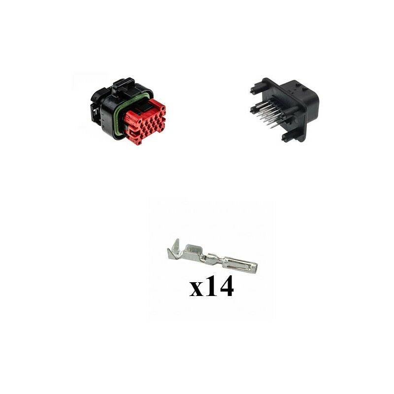 

Kit Conector Ampseal Macho Hembra 14 Vías negro PCB