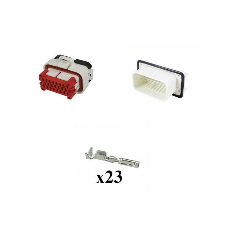 

Kit Conector Ampseal Macho Hembra 23 Vías blanco PCB 90°