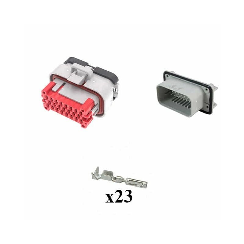 

Kit Conector Ampseal Macho Hembra 23 Vías gris PCB 90°