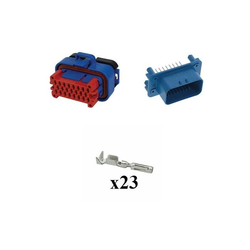 

Kit Conector Ampseal Macho Hembra 23 Vías PCB azul con terminales dorados