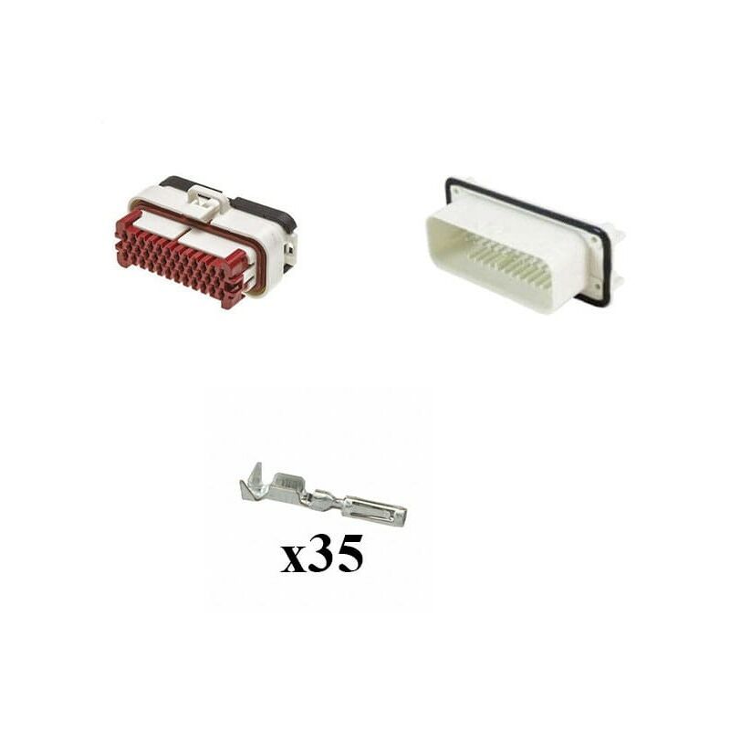 

Kit Conector Ampseal Macho Hembra 35 Vías blanco PCB 90°