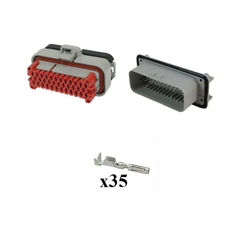 

Kit Conector Ampseal Macho Hembra 35 Vías gris PCB 90°