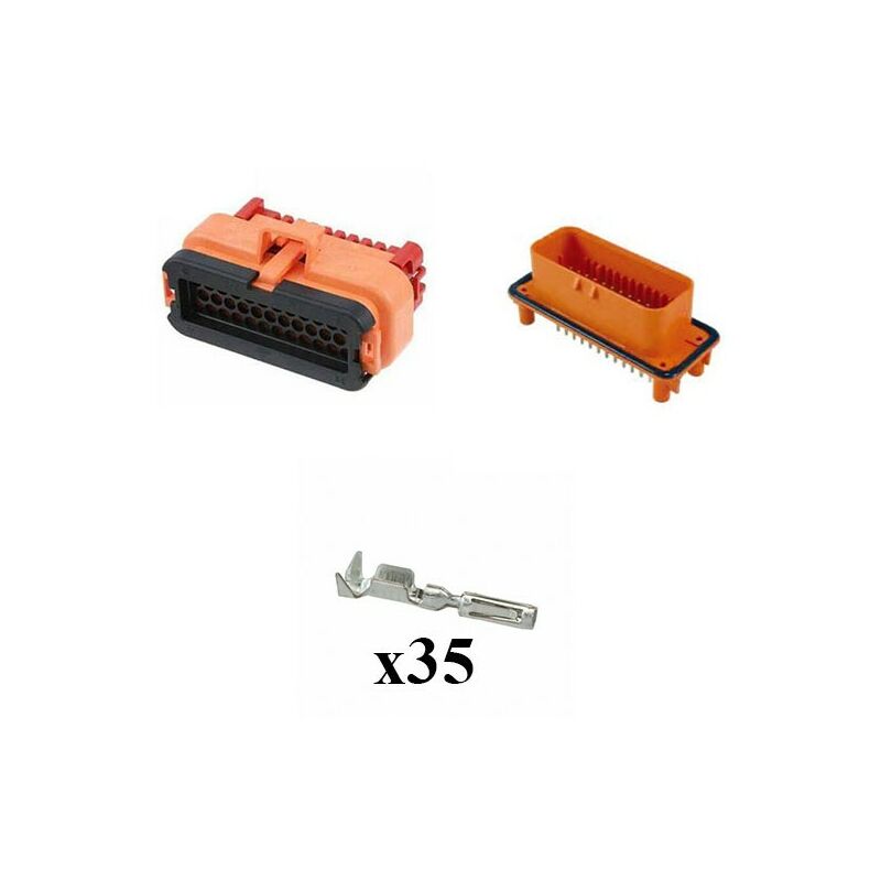 

Kit Conector Ampseal Macho Hembra 35 Vías naraja PCB