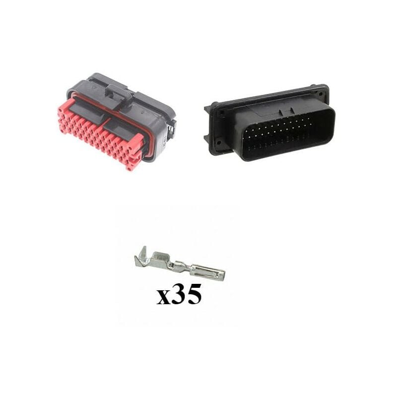 

Kit Conector Ampseal Macho Hembra 35 Vías negro PCB 90°