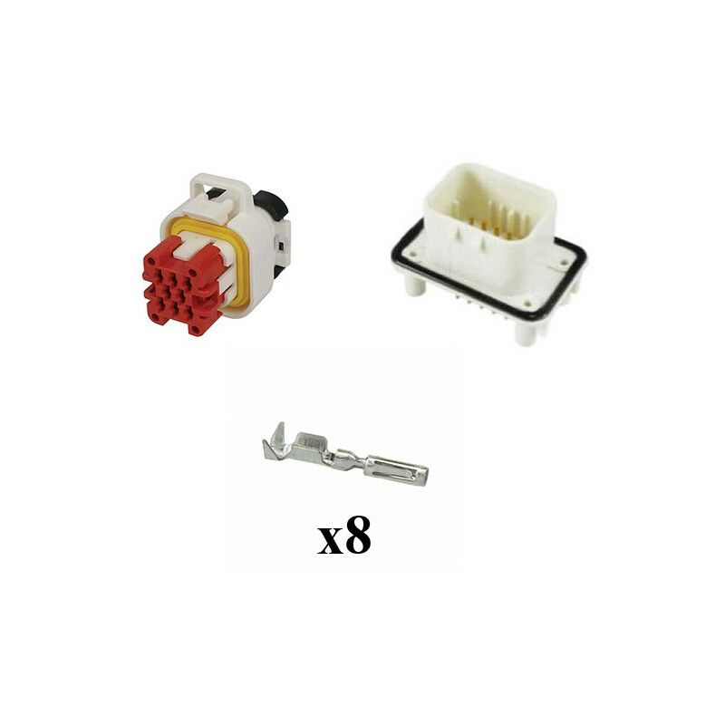 

Kit Conector Ampseal Macho Hembra 8 Vías blanco PCB