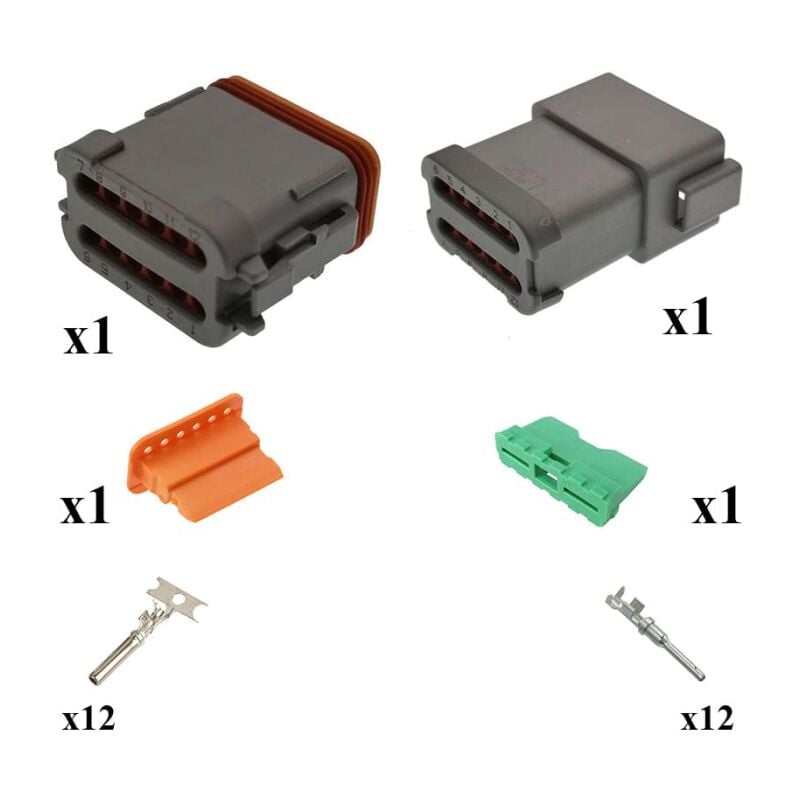 

Deutsch - Kit Conector DT series Macho Hembra 12 Vías