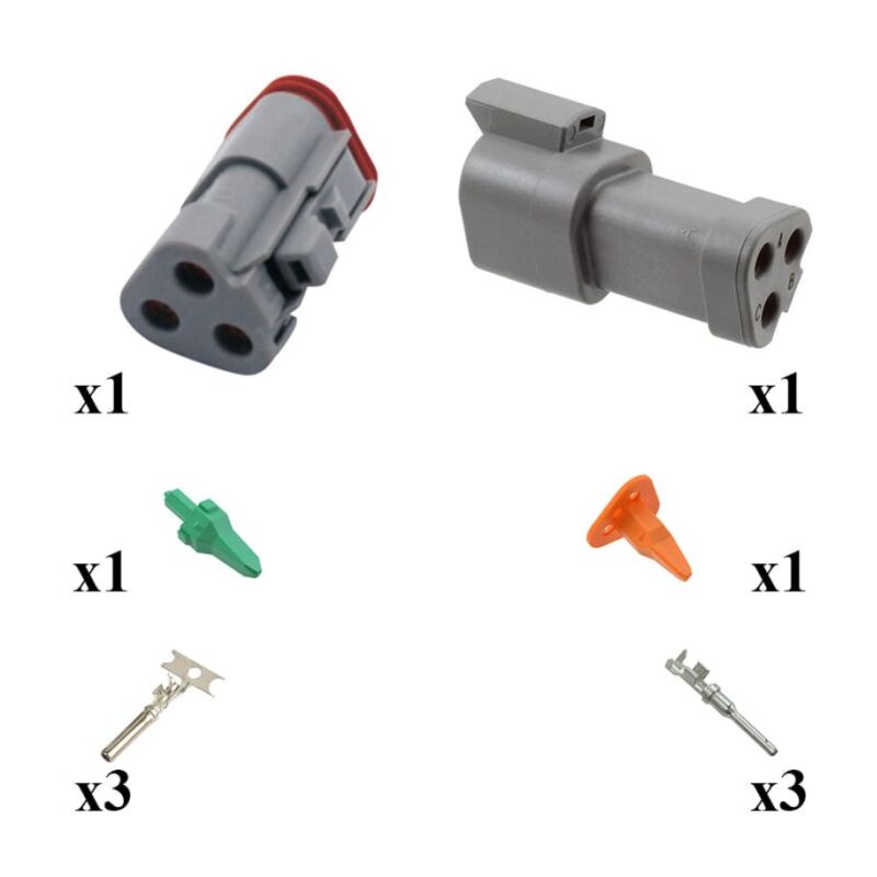 

Kit Conector DT series Macho Hembra 3 Vías