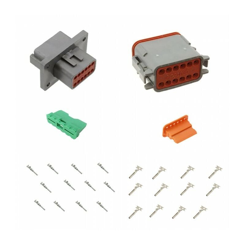 

Kit Conector DT series Macho-Macho Hembra desde el panel 12 Vías