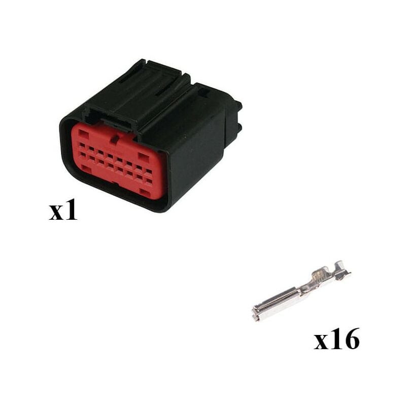 

Kit Conector G.64 series Macho 8x2 Vías negro