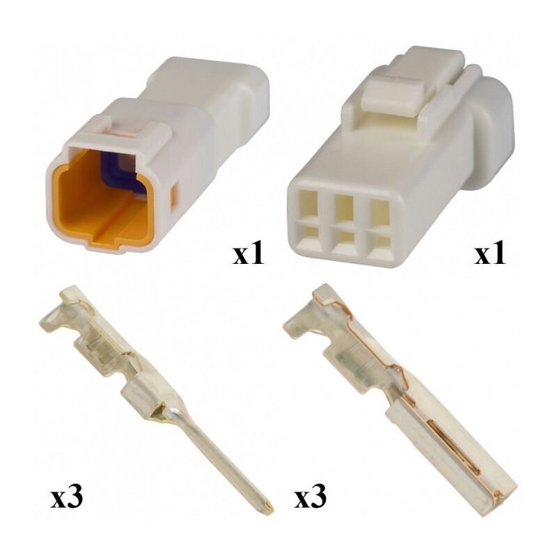 

Japan Solderless Terminals - Kit Conector JWPF Macho Hembra 3 Vías