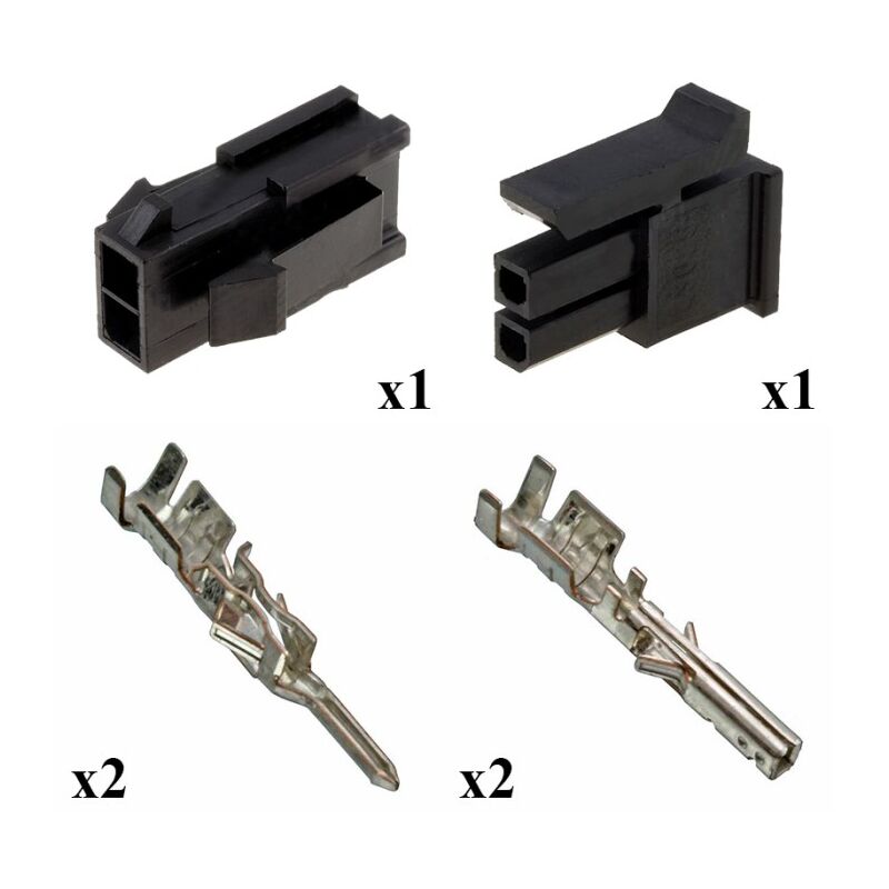

Kit Conector Micro Fit Macho Hembra 1x2 Vías