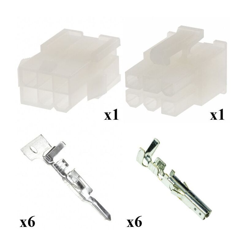 

Kit Conector Mini Fit Macho Hembra 3x2 Vías