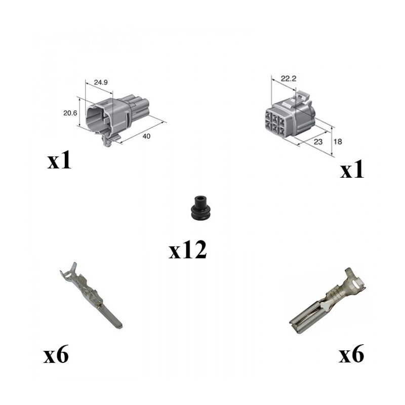 

Sumitomo - Kit Conector SeriesMT Sealed Macho Hembra 6 Vías