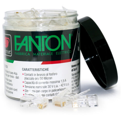 KIT confezione Plug Fanton RJ45 UTP cat.6 - Copriplug RJ45 23727B