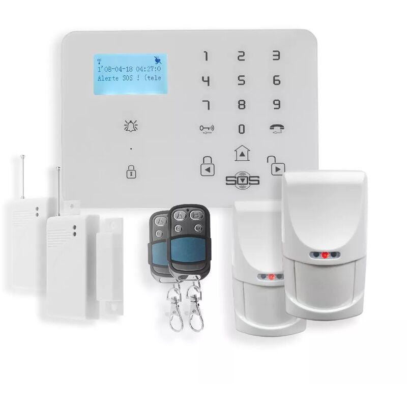 Kit confort alarme maison gsm sans-fil - Centrale KP-9 2G+3G+4G avec 2 détecteurs ouvertures et 2 mouvements (gamme kp)
