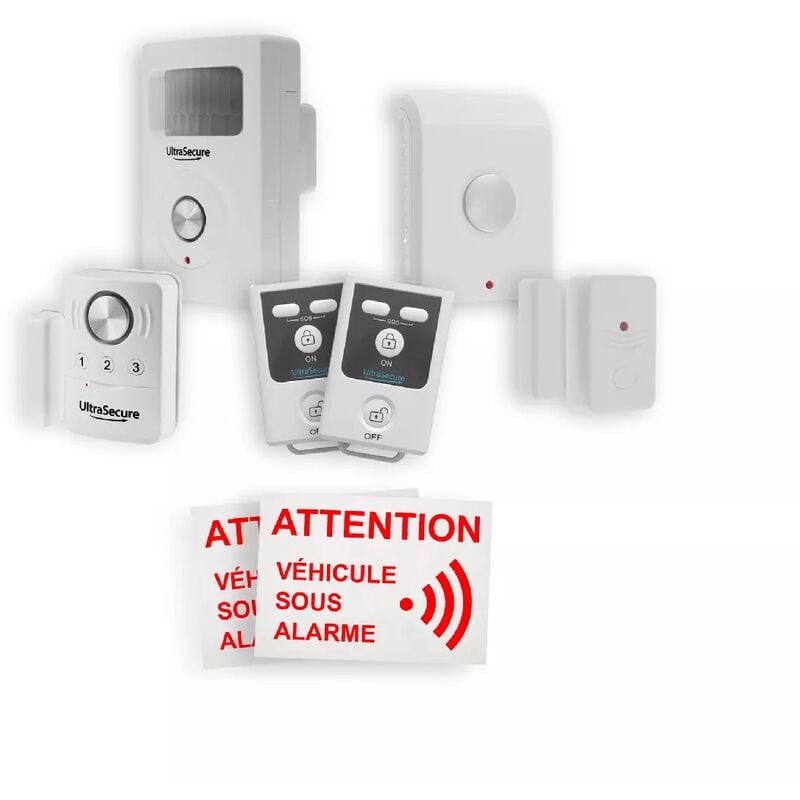 Kit 'confort +' camping-car / bateau sans-fil autonome évolutif 3 détections (choc porte mouvement) 3 sirènes (gamme bt)