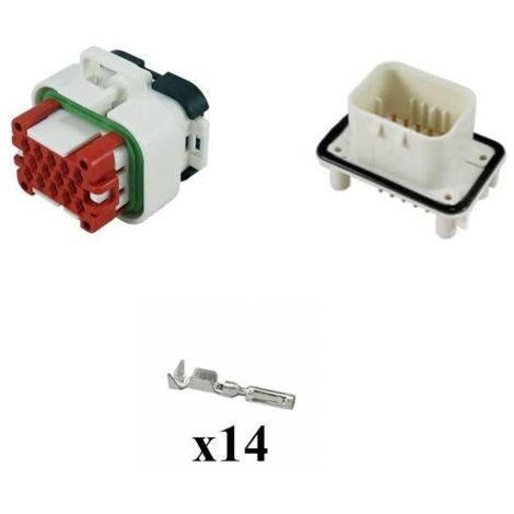 Kit Connecteur Ampseal Mâle 14 Voies blanc PCB