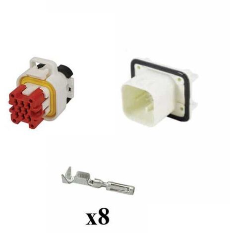 Kit Connecteur Ampseal  Mâle 8 Voies blanc PCB 90°