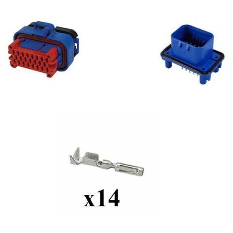 Kit Connecteur Ampseal  Mâle Female 14 Voies bleu PCB