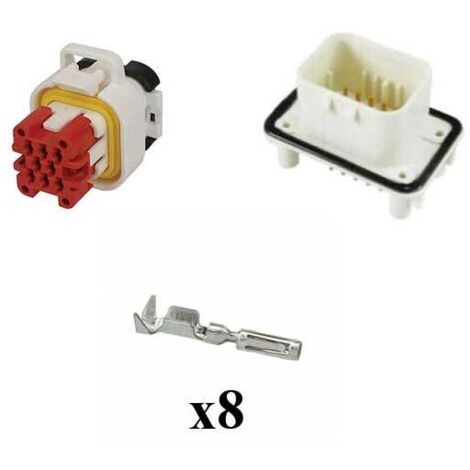 Kit Connecteur Ampseal  Mâle Female 8 Voies blanc PCB