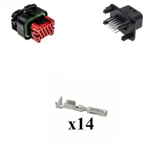 Kit Connecteur Ampseal  Mâle Femelle 14 Voies noir PCB