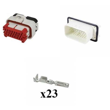 Kit Connecteur Ampseal  Mâle Femelle 23 Voies blanc PCB 90°