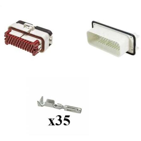 Kit Connecteur Ampseal  Mâle Femelle 35 Voies blanc PCB 90°