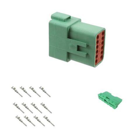 Kit Connecteur DT series femelle 12 Voies vert