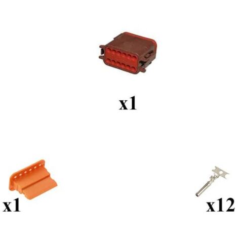 Kit Connecteur DT series Male 12 Voies C015 Marron