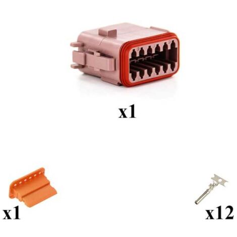 Kit Connecteur DT series Male 12 Voies CE06 Marron