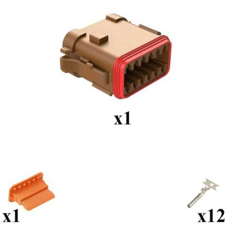 Kit Connecteur DT series Male 12 Voies EP06 Marron