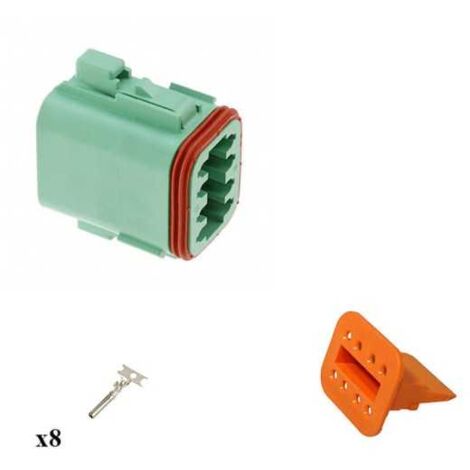 Kit Connecteur DT series Mâle 8 Voies Vert