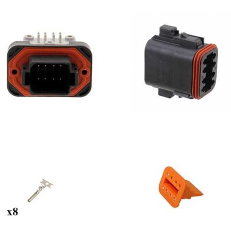 Kit Connecteur DT13 series femelle 8 Voies PCB Noir G003