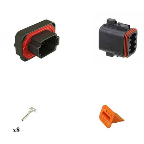 Kit Connecteur DT15 series femelle 8 Voies PCB Noir