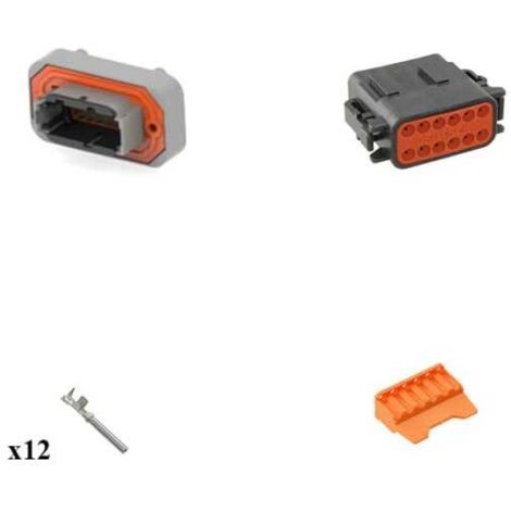 Kit Connecteur DTM13 series femelle 12 Voies PCB Noir