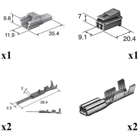 Kit Connecteur HM Series Mâle Femelle 2 Voies