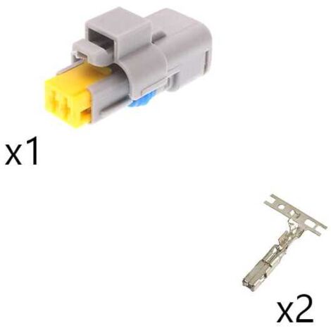 Kit Connecteur  Miniseal Mâle 2 Voies gris