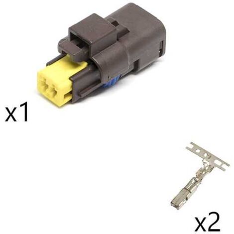 Kit Connecteur  Miniseal Mâle 2 Voies noir