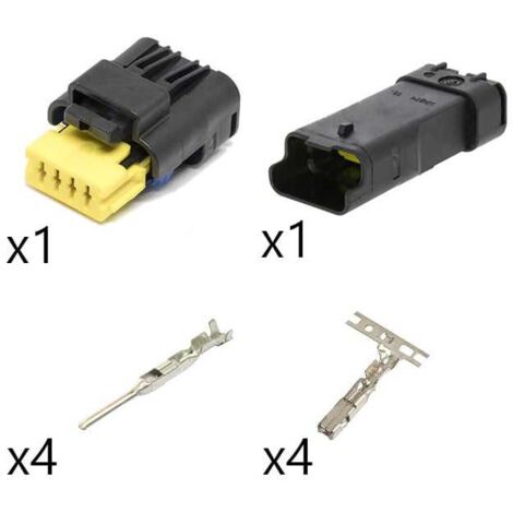 Kit Connecteur  Miniseal Mâle Femelle 4 Voies noir