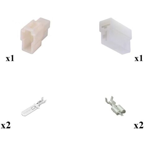 Kit Connecteur Series 250 Faston 6,3 Male Femelle 2 Voies Forme en T