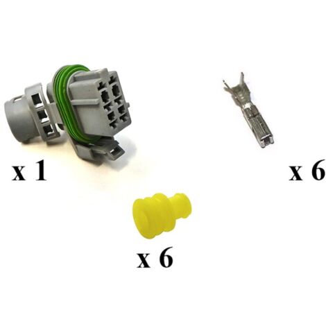 Kit Connecteurs Framatome Mâle 6 Voies Fil Gris