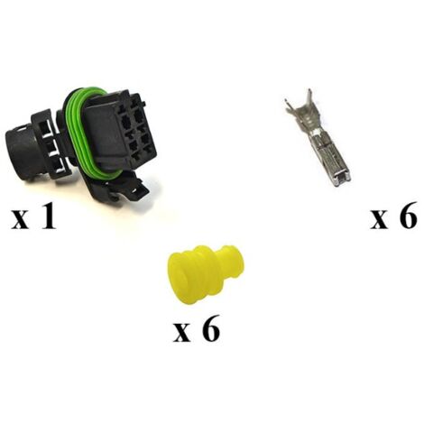 Kit Connecteurs Framatome Mâle 6 Voies Fil Noir