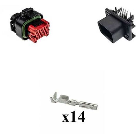 Kit Connettore Ampseal Maschio 14 Vie Nero da circuito stampato 90°