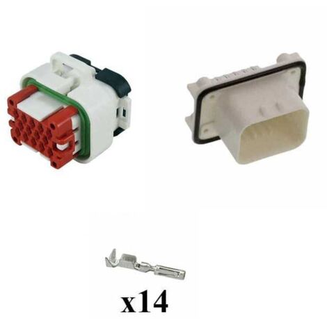 Kit Connettore Ampseal Maschio Femmina 14 Vie bianco da circuito stampato 90°