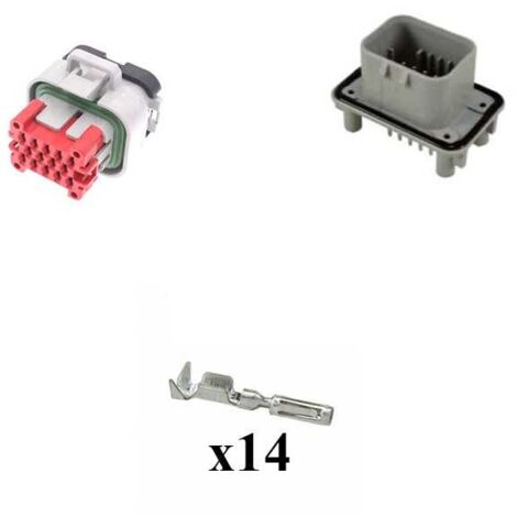 Kit Connettore Ampseal Maschio Femmina 14 Vie grigio da circuito stampato